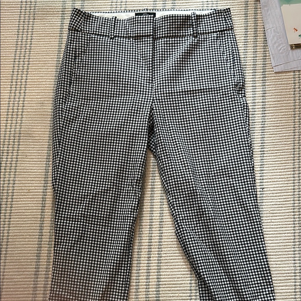 J. Crew Black and White Checkered Ankle Pants